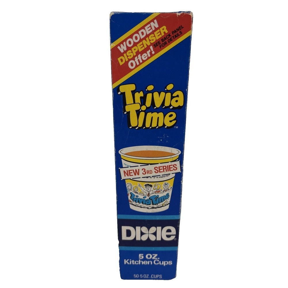 Vintage Trivia Time Dixie 5oz‎ Kitchen Cups NEW 3rd Series 50 Count Sealed NOS